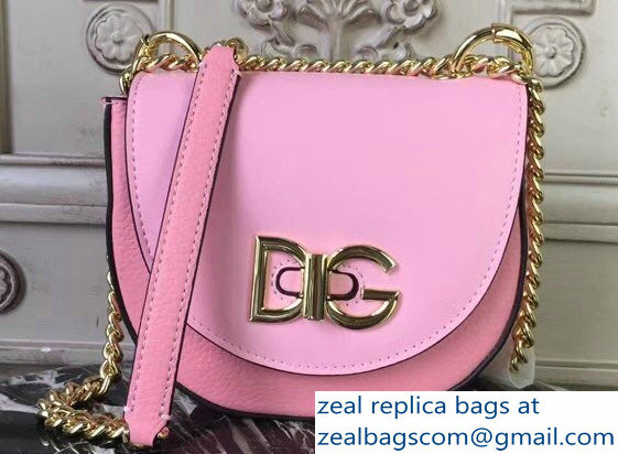 Dolce & Gabbana DG Wifi Saddle Shoulder Bag Pink 2018 - Click Image to Close